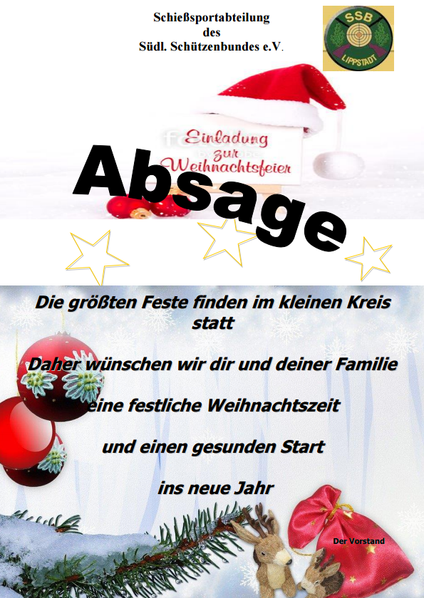 Mehr über den Artikel erfahren Absage Weihnachtsfeier